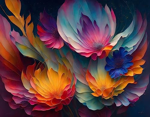 Fleurs colorées en affiche sur toile SERENDIPITP pour créer un salon zen et lumineux
