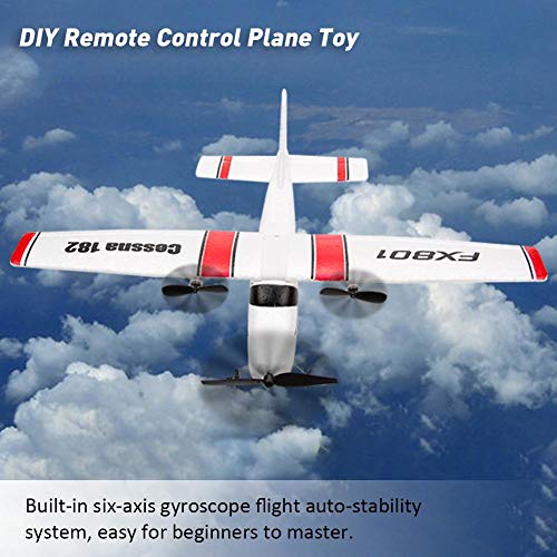 dissylove DIY RC Airplane Toy - EPP Crafts Outdoor Electric Foam RTF Radio Beginner Entry Level FX801 Glider Remote Control Tail Pusher Quadcopter Plane Model RC Drone for Kid