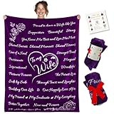 Birthday Gifts for Wife -Soft Purple Blanket with Meaningful Words, Sentimental Gift for Women, Cozy Fleece Throw for Wife's Birthday or Special Occasions