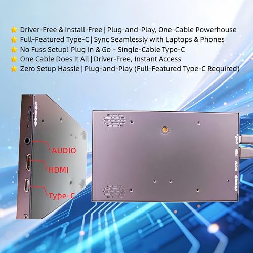 Image of 7-inch IPS Touchscreen Bar Display, 1024x600, Metal Shell, Type-C /HDMI. for Raspberry Pi, Laptop Aida64, GPU /CPU Monitoring, PC Case Screen. (P70D-T)