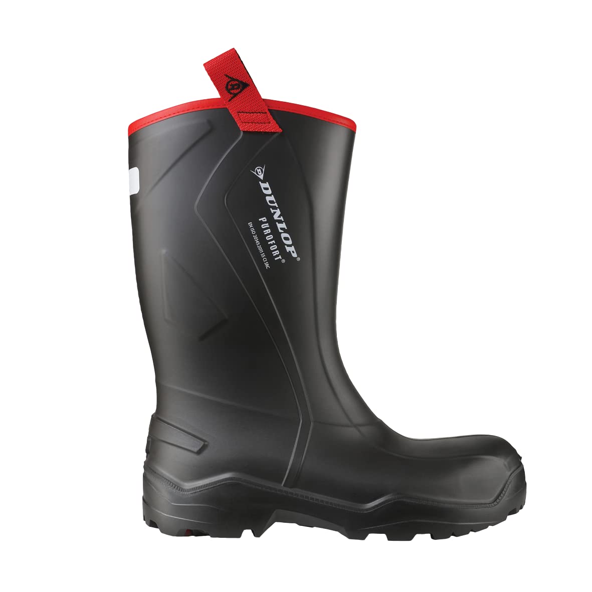 DUNLOP Protective Footwear, C762043.CH, Purofort+ Rugged Full Safety, Noir/Rouge, Taille 42 EU