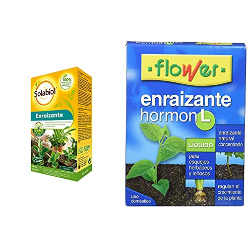 Solabiol Enraizante Líquido, 100% Orgánico Para Esquejes Y Plantas Trasplantadas + Flower Enraizante Hormon L Liquido 50Ml, Único