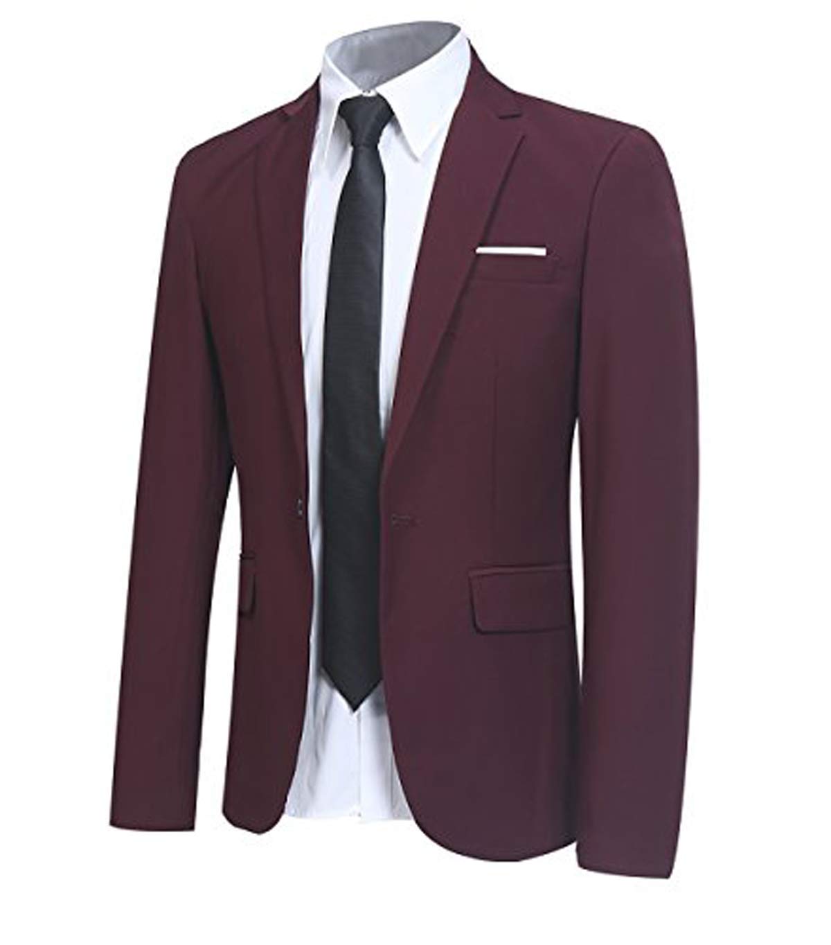 Allthemen Mens Casual Blazer Slim Fit Een Knop Zakelijke Formele Pak Jassen Enkele Breasted Bruiloft Blazer, 38# Blue, XS