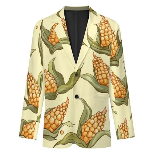 Funny Corn Mens Blazer Lightweight Sport Coat Two Button Suit Jackets4