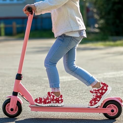 Christmas Cute Santa Claul Pattern Little Kid Boys Shoes Non Slip Lightweight Breathable Comfortable Sport Athletic Running Tennis Sneakers（White Sole）4