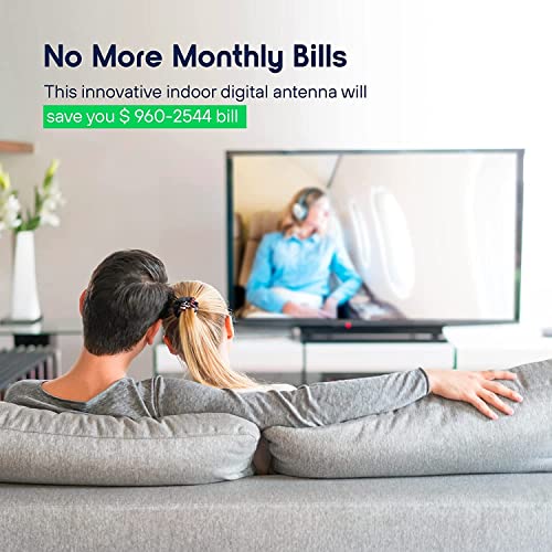 Digital Tv Antenna 400 Miles Range Hdtv - Support 4K 8K 1080P Fire Tv Stick And All Older Tv's - Smart Switch Amplifier Indoor Signal Booster - 12Ft Coax Cable #TOP2