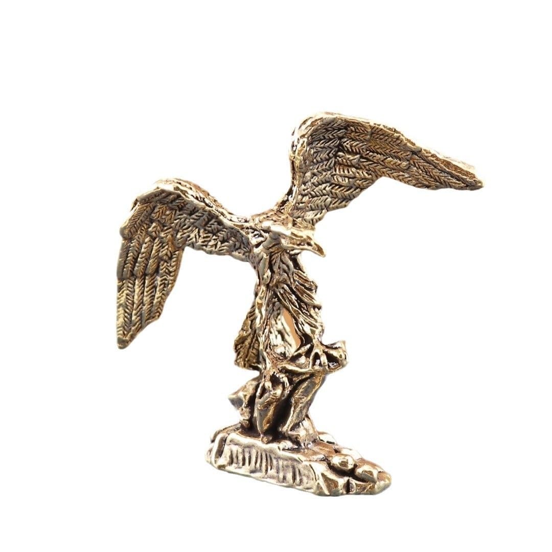 Huffa Brass Pure Eagle Ornament Desktop Decor Spread Wings Dapeng Statue Gift