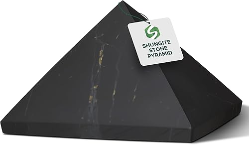 Miniatura 10 de Auténtica pirámide de shungita de piedras de shungita reales, pirámide de cristal de shungita, protección del hogar, decoración de habitación,