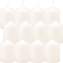 Wax Candles Pillar Candles Ivory Diameter 4 cm x 6 cm (Pack of 12) Tea Light Diameter, Available in Many Colours – Made in the EU – Candles Block Candles – Wax