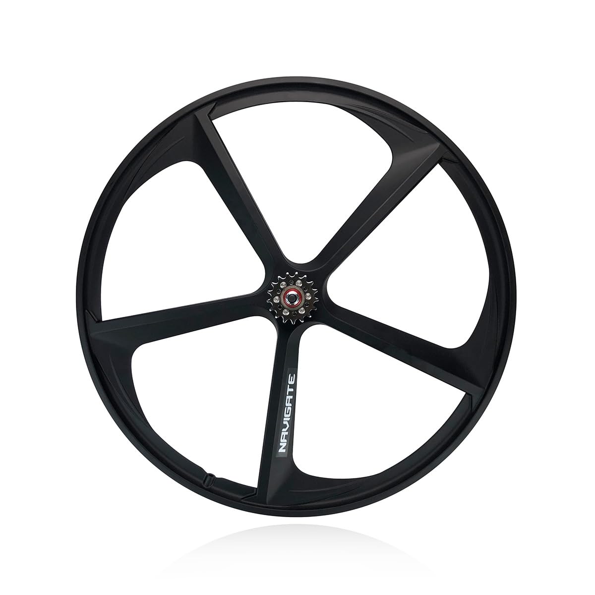 Quycoiu Rear 700C Fixie Wheelset Black 5 Spoke Fixed Gear Bike Wheels Magnesium Alloy V Brake 100/120Mm Front Wheels For 700 * 23-28C Tyres 27Mm Width(Rear)