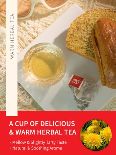 Image of Teelux Dandelion Leaf & Root Tea with Orange Peel, Rose, Jasmine, Red Date, Caffeine Free, Mellow & Light Tarty Flavor, 40 Count