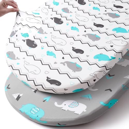 Stretch Fitted Bassinet Sheet Set BROLEX 2 Pack Cradle Sheets for...
