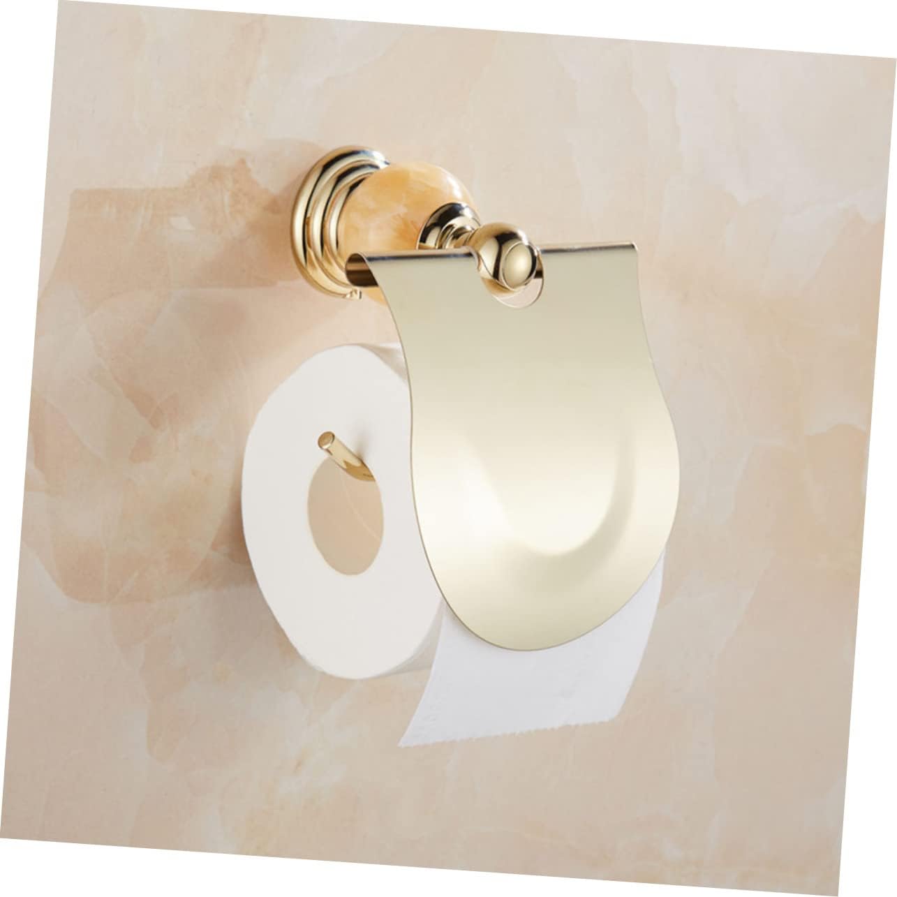 Gold-Plated Jade Toilet Paper Holder Industrial Commercial Bathroom Paper Holder Chrome Finish Rustproof Easy Maintenance