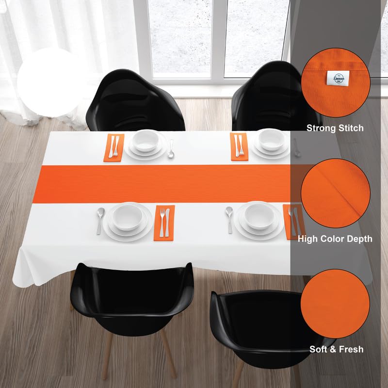 Encasa XO Table Runner 13x72 in Long, Orange, 32x183 cm - Image 4