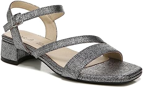 LifeStride Womens Julep Ankle Strap Heeled Sandal, Black Metallic, 8 Wide US | Image 3