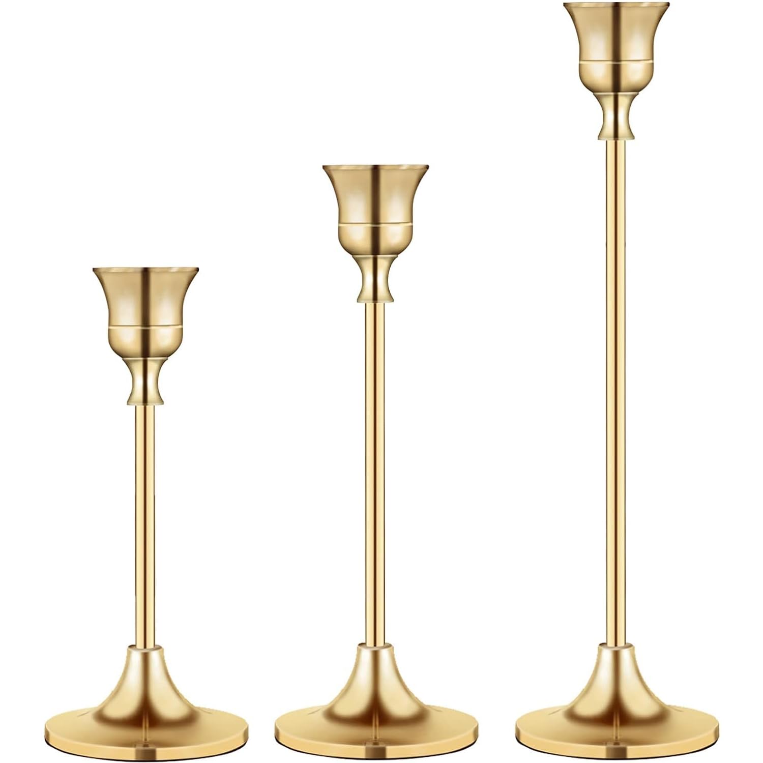 Candlestick Holders, 3 Pcs Decorative Gold Candlestick Holder for Easy Installation, Gold Candle Holders, Candle Holder for Home Decor, Wedding, Dinning, Party, Anniversary