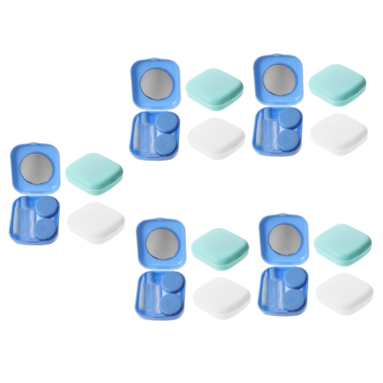 FRCOLOR 15 Sätze Kontaktlinsenbehälter Lenses case Kontaktlinsenbox Behälter für Kontaktlinsen Augenfall Koffer Kontaktlinsenlösung in Reisegröße Halter für kosmetische Linsen pp
