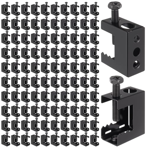 AOKLIT 100PCS 1/4-20 Spring Steel Beam Clamps