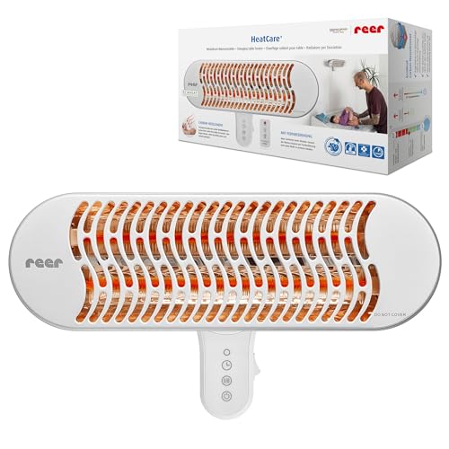 reer HeatCare+ Wickeltisch-Wärmestrahler | EcoHeat Carbon Heizelement | Infrarot-Heizstrahler mit neigbarem Kopf | Wärmespender für Babys | Energiesparend | Wandgerät mit Fernbedienung reer HeatCare+ Wickeltisch-Wärmestrahler | EcoHeat Carbon Heizelement | Infrarot-Heizstrahler mit neigbarem Kopf | Wärmespender für Babys | Energiesparend | Wandgerät mit Fernbedienung