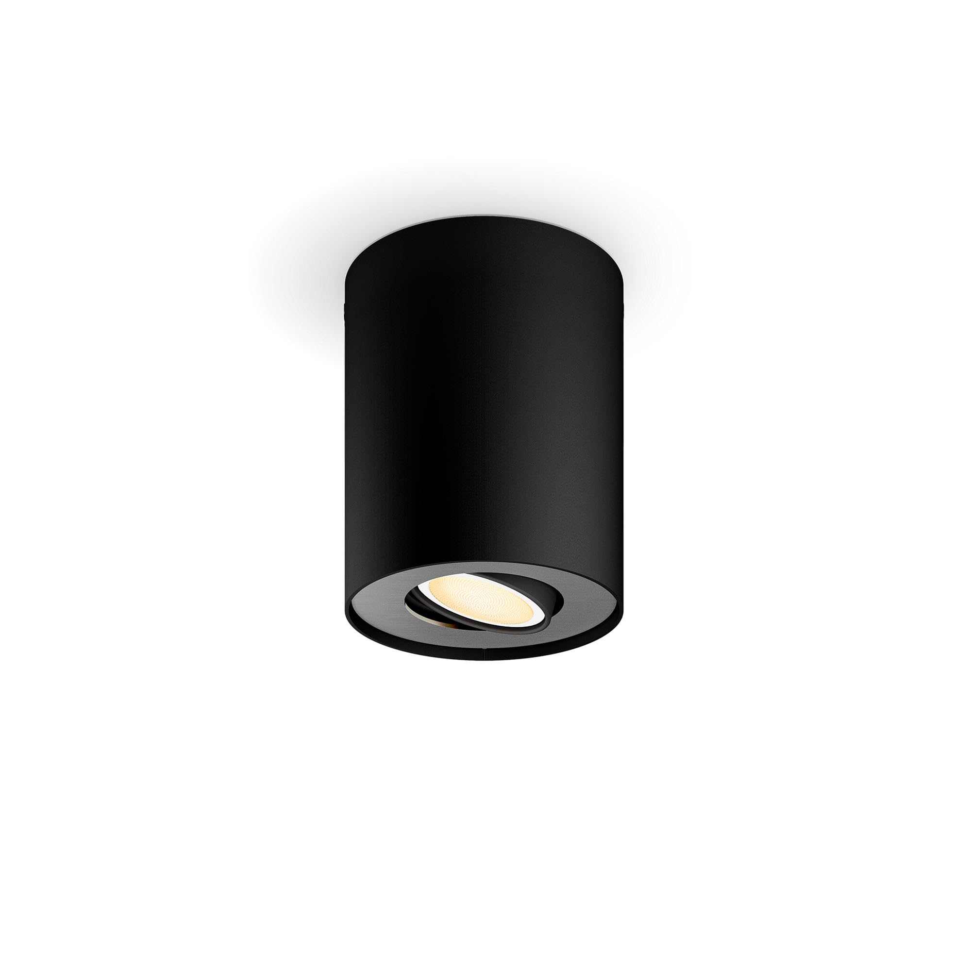 Philips Hue Pillar Foco de Techo LED Orientable Inteligente, Luz Blanca de Cálida a Fría, Regulable, Bombilla LED GU10, Control por App y Voz, Compatible con Alexa y Google Home, Color Negro