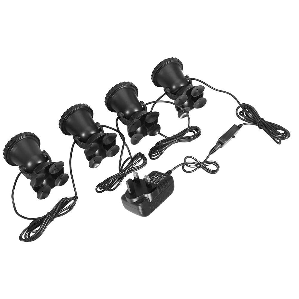 Unterwasserbeleuchtung Unterwasserleuchte Strahler Aquarium Licht Wasserdichtes IP 68 LED Unterwasser Strahler mit Fernbedienung für Wasser Garten Teich Fisch Tank(mit 4 Strahler)
