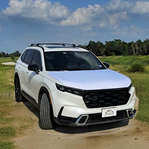Image of [Hood's Flags] Solid White Car Hood Cover 63 inchx47 inch (160x120cm) - Universal Fit for Cars, SUVs, or Pickup Trucks - Stretch Polyester Spandex - Weather-Resistant with Secure Fasteners