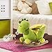 homcom Cavallo a Dondolo in Legno Drago per i Bambini 60 x 33 x 45cm Verde e Giallo