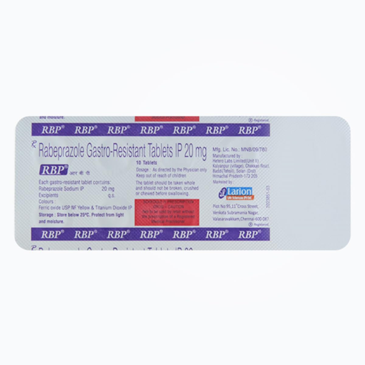 RBP 20 MG - Strip of 10 Tablets