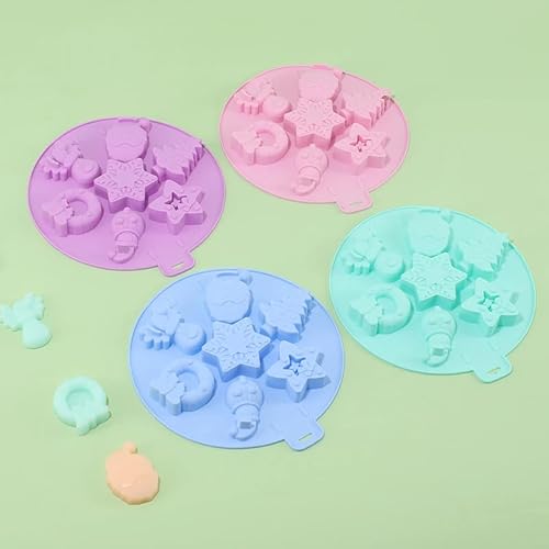 Miniatura 2 de 3D Christmas Silicone Cake Mold Santa Claus Xmas Tree Gingerbread Moldes De Silicona Reposteria Y Pasteleria Accesorios 4Pcs Set