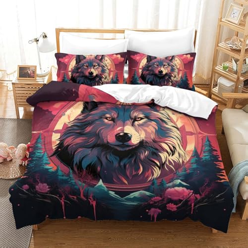 Parure de lit 200x200 microfibre douce à fermeture éclair loup - 2
