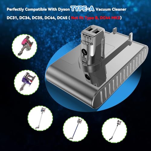 Image of Upgraded 8000mAh 22.2V Battery Replacement for Dyson DC31 Battery Compatible with Dyson Type A DC34 DC35 DC44 DC45 Animal 917083-01 Handheld Cordless Vacuum (NOT Fit for Type B DC31 DC34 DC35 DC44)