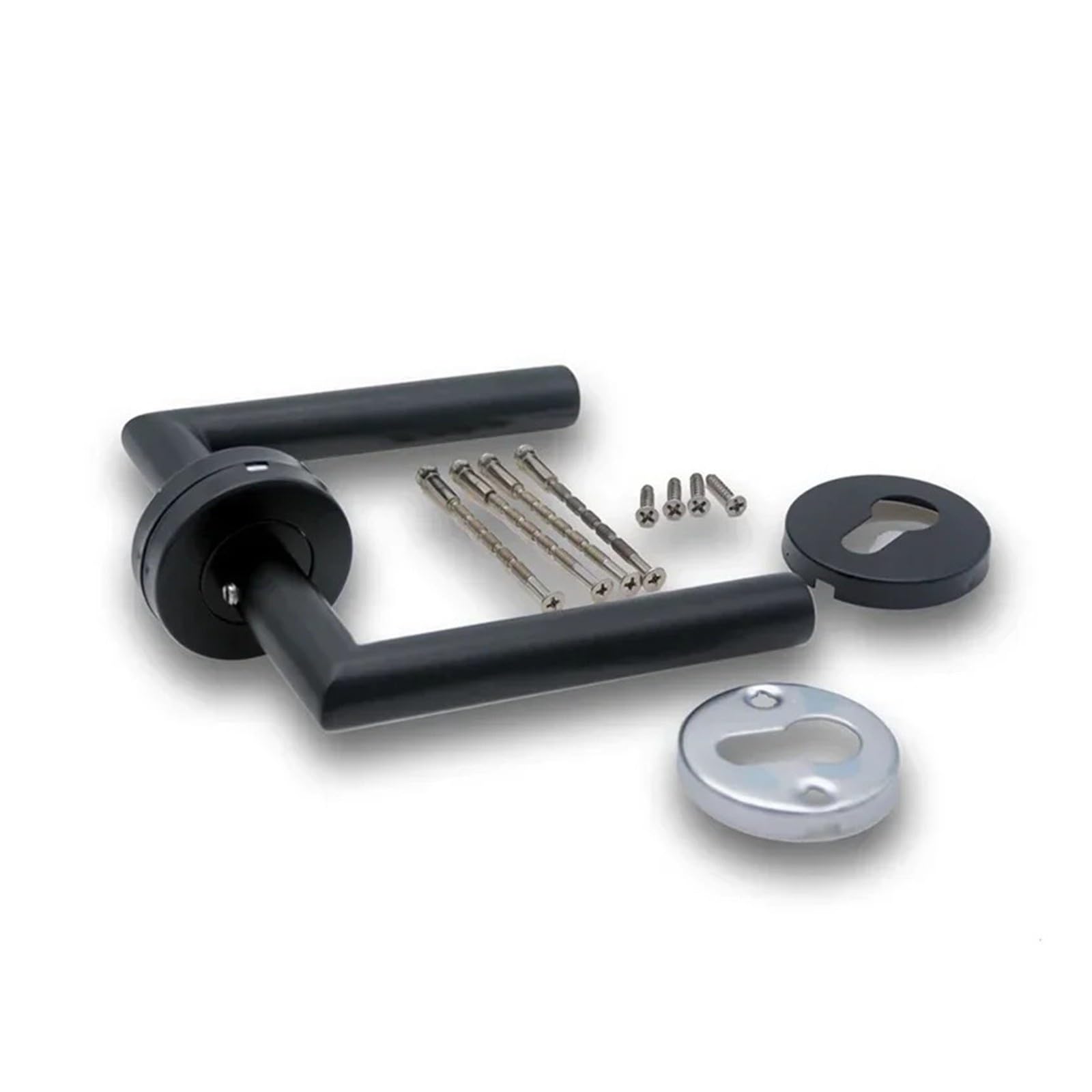 Tirador de puerta de acero inoxidable negro mate 304, tirador de perilla de tubo redondo