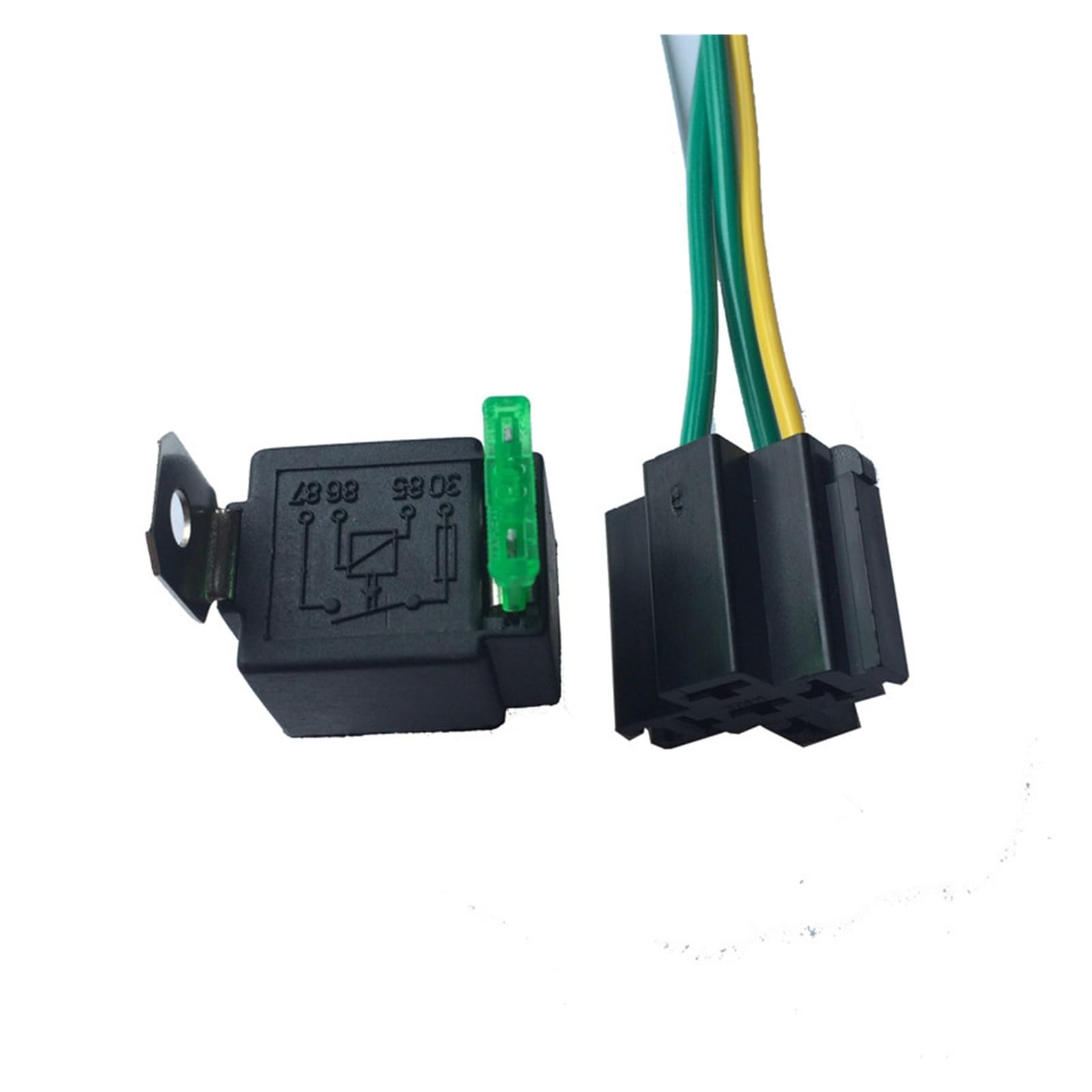 Relais de voiture 12V 30A JD1912 à 4 broches avec fusible et embase de fixation