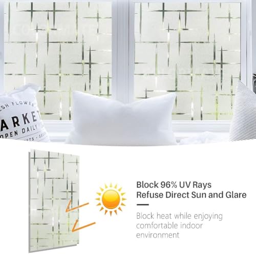 Image of COLORMATE Premium Vinyl Stained Frosted Window Glass Film (18x36 Inch) - Self-Adhesive Wallpaper Sticker Opaque Tint for Window Glass Privacy Cover, Door, Office, Home.| Anti-UV. Vertical Horizontal