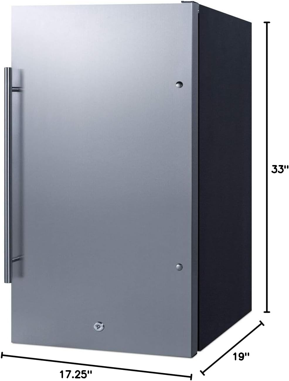 Summit 19” Refrigerator, Shallow Depth, Built-in, Outdoor Refrigerator, ENERGYSTAR, 3.13 cu.ft.Capacity, Stainless Steel- SPR196OS