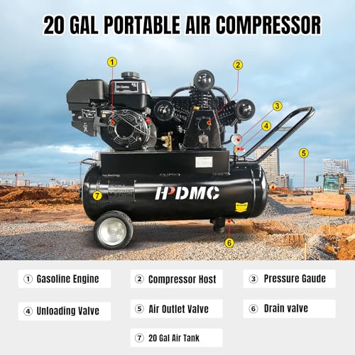 HPDMC 6.5HP 20-Gallon Gas Compressor