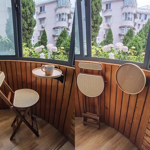 Table Ronde Pliante Murale compacte 30 cm avec étagère rétractable pour cuisine - 3