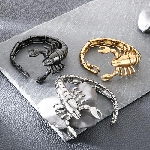 Pulsera de hombre estilo punk vintage acero inoxidable oro miniatura 3