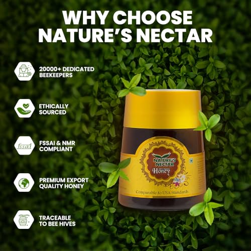 Image of Nature's Nectar Natural Honey | 100% Pure Honey | Plain Honey | 250gm Bottle