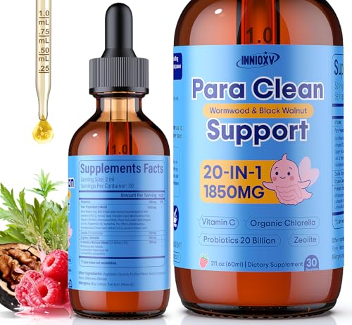 INNIOXV Parasite Cleanse for Humans & Kids, 20-in-1 Wormwood Black Walnut Clove Parasite Cleanse,...