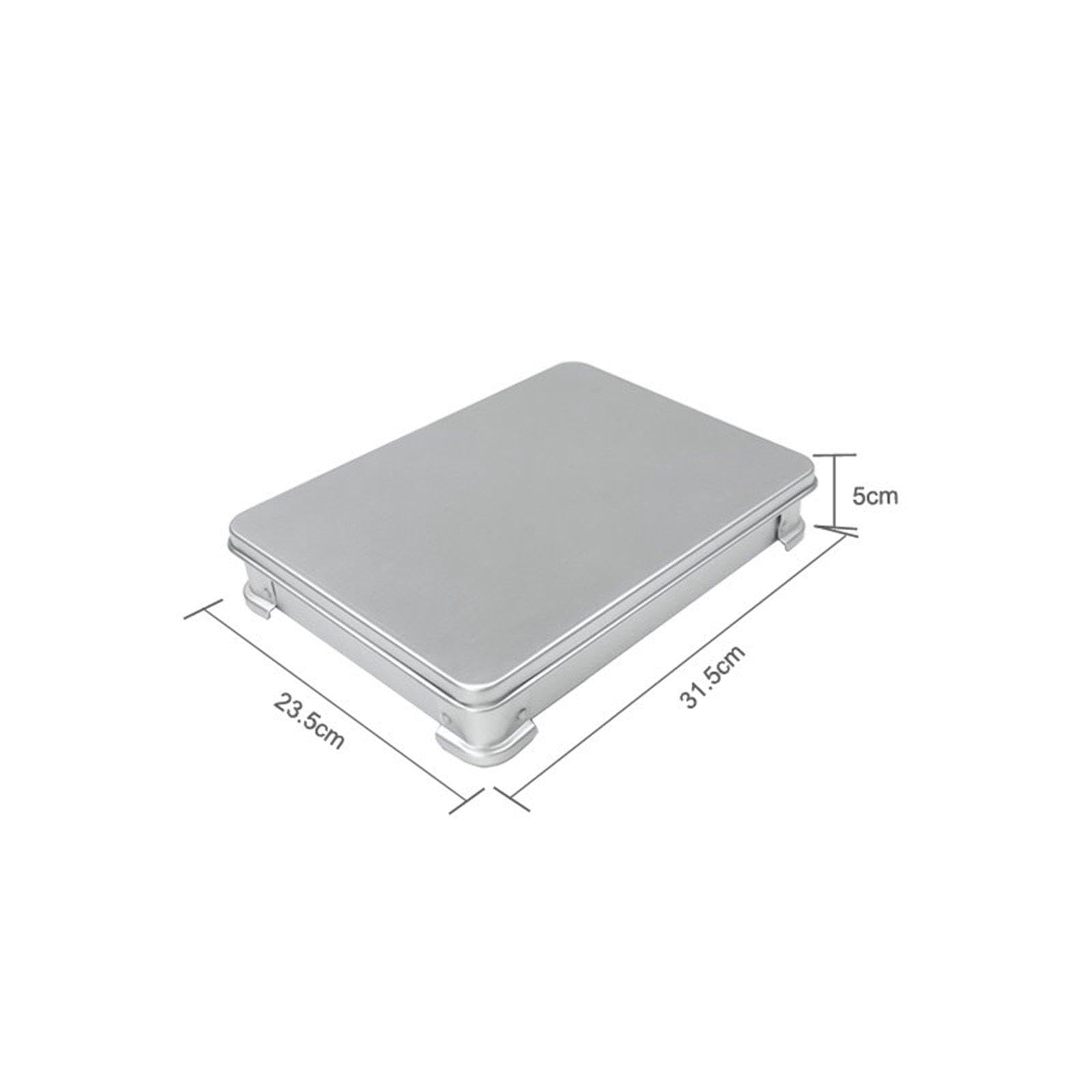 Fridge Dumpling Box Contenitore Carne Alimenti Pesce Congelati Alluminio Resistente con Coperchio Supporto Stacking Salva Spazio per Cucina Domestica, 31.5 Cm X 23.5 Cm X