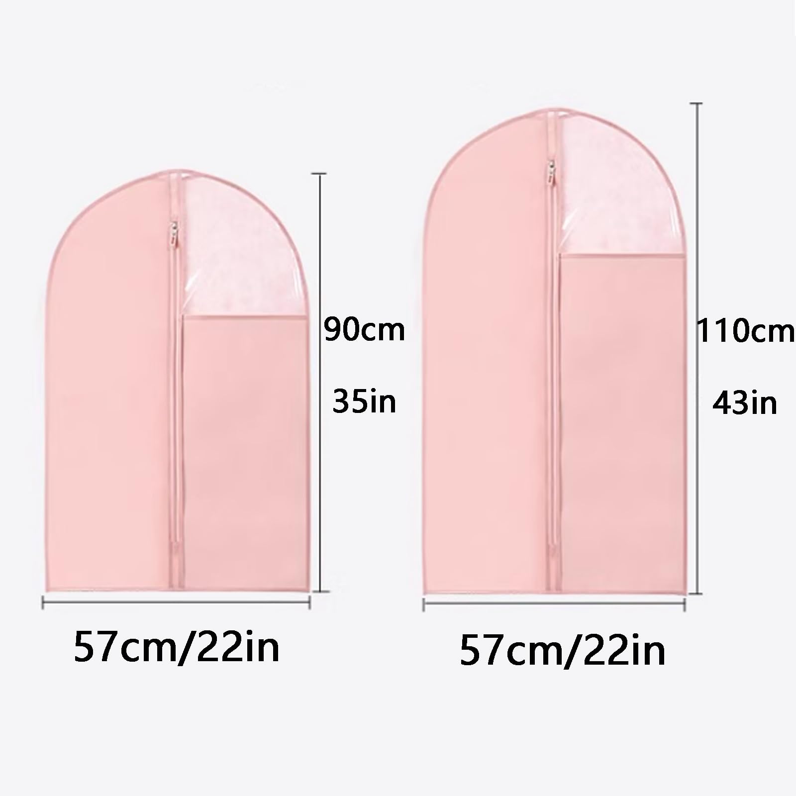 Kleidersack, 2er-Pack, Kleidung mit Reißverschluss, geeignet for Mäntel, Kleider, Jacken(Blue,57 * 90cm/22 * 35in)