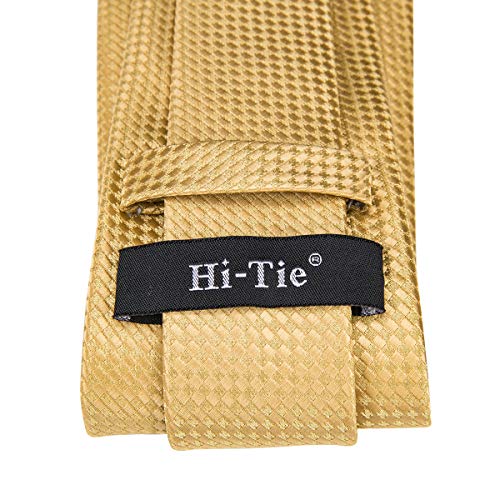 Hi-Tie Silk Men's Tie and Pocket Square Cufflinks Lapel Pin Set Jacquard Wedding Business Necktie for Formal - Image 6