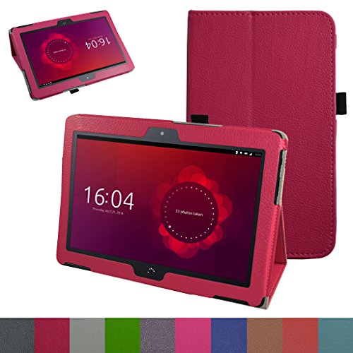 MAMA MOUTH bq Aquaris M10 Funda, Slim PU Cuero con Soporte Funda Caso Case para 10.1' bq Aquaris M10 FullHD FHD HD/Aquaris M10 Ubuntu Edition Android Tablet,Magenta