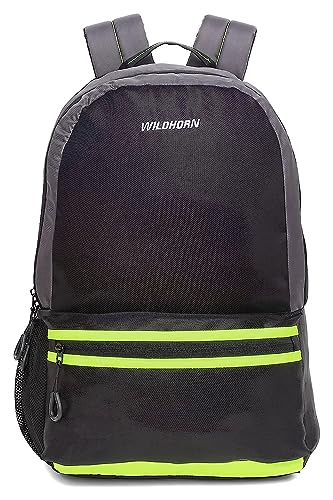 WildHorn Laptop Backpack for Men/Women I Fits upto 15.6" Laptop I Waterproof I Travel/Business/College Bookbags (7 BLACK)