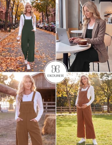 Ekouaer Corduroy Overalls for Women Casual Loose Jumpsuits with Pocket - image 6