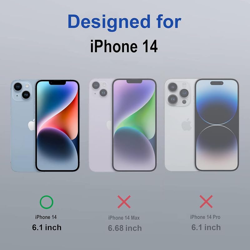 Image of AIBEX Clear Mag-Saf Case for iPhone 14 | Strong Magnetic Lock, Anti-Yellowing Transparent Back Cover | Military-Grade Drop Protection | Slim Lightweight Cover with Camera Guard - Black