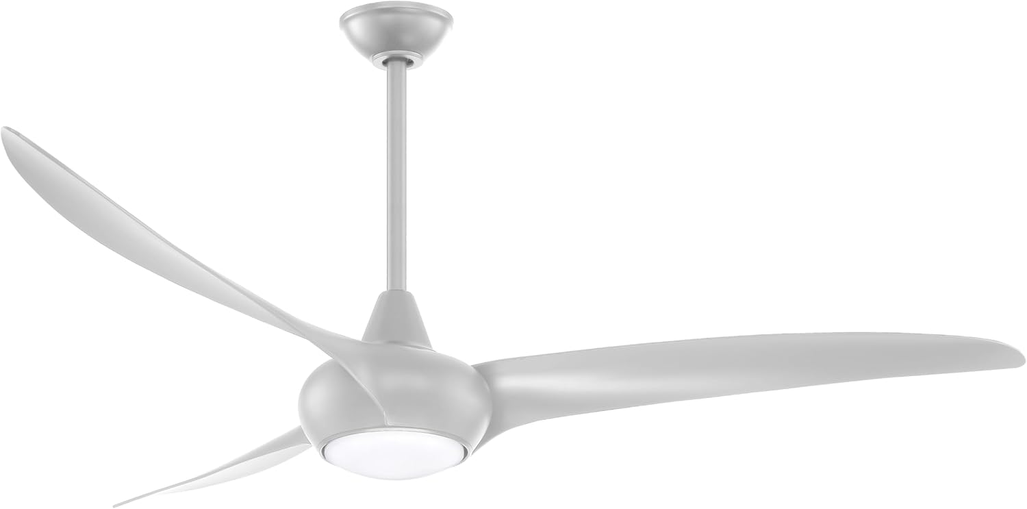 Minka-Aire F848-SL Light Wave 65" Ceiling Fan with LED Light and Remote Control in Silver Finish