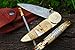 DKC Knives (9 6/18) Sale x DKC-176 Brass Prince Damascus Steel Folding Pocket Knife Custom Handmade Pearl 4.5" Folded 8" Long 7.2oz oz High Class Looks Incredible Hand Made
