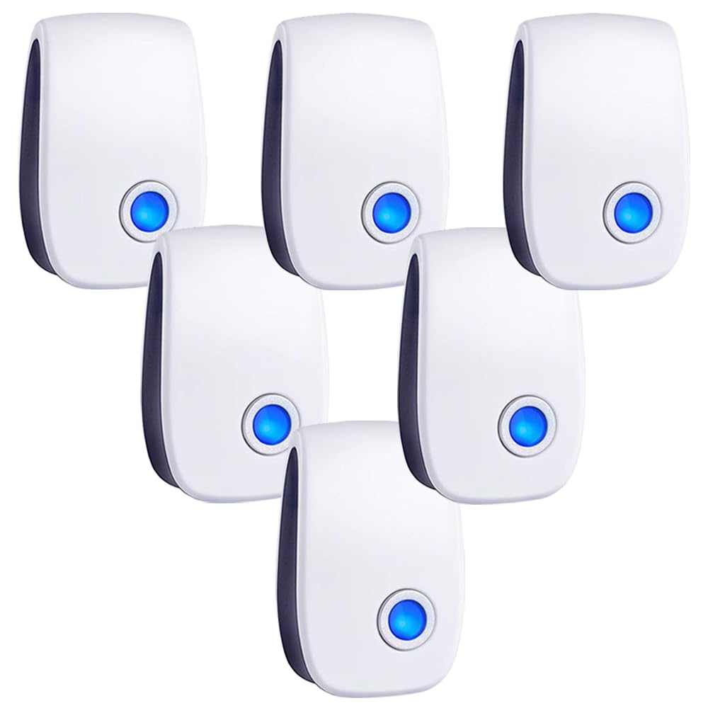 Ultrasonic Pest Control Repeller Electronic Pest Repellent Plug in for Mice Bug Rodents Cockroach Spiders Mosquitoes Ant Insect for House Garage Kitchen Warehouse 6 Packs